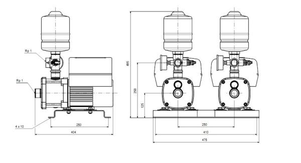 Druckerhöhungsanlage Grundfos  CMBE TWIN 3-93 I-U-C-C-D-A 99219421